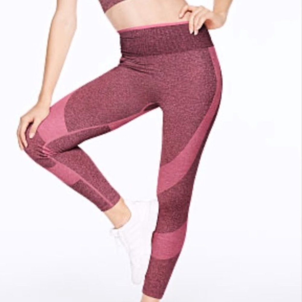 PINK VS Heather Pink Seamless High Waist Work out Tights Leggings - Medium